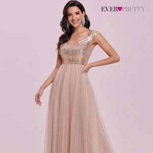 Sequin Bodice Zip Back Mesh Dress